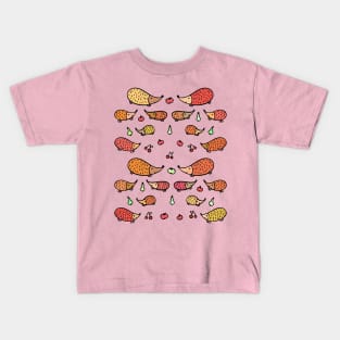 Cute and Colorful Hungry Hedgehog Pattern Kids T-Shirt